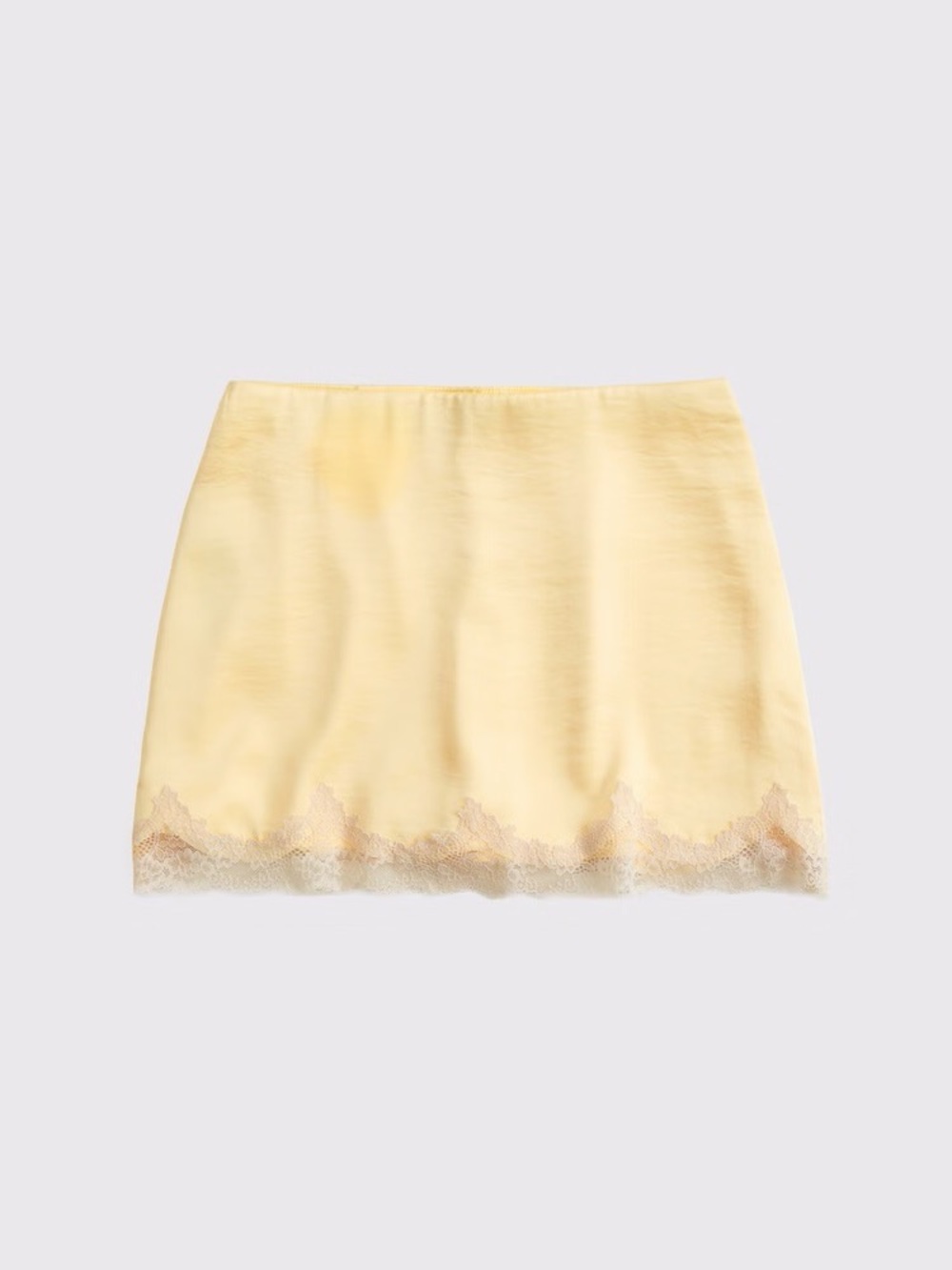 Abercrombie Yellow High Rise Mini Satin & Lace Skort - L - Picture 7 of 8